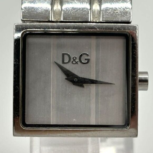 Dolce & Gabbana (Authentic) Silver Stainless Steel Square Dial Cuff Wristwatch - Picture 3 of 8